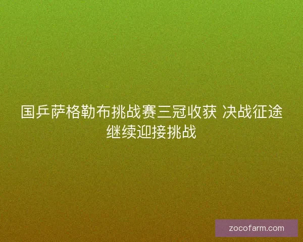 国乒萨格勒布挑战赛三冠收获 决战征途继续迎接挑战
