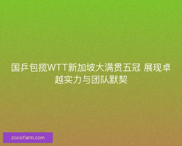 国乒包揽WTT新加坡大满贯五冠 展现卓越实力与团队默契